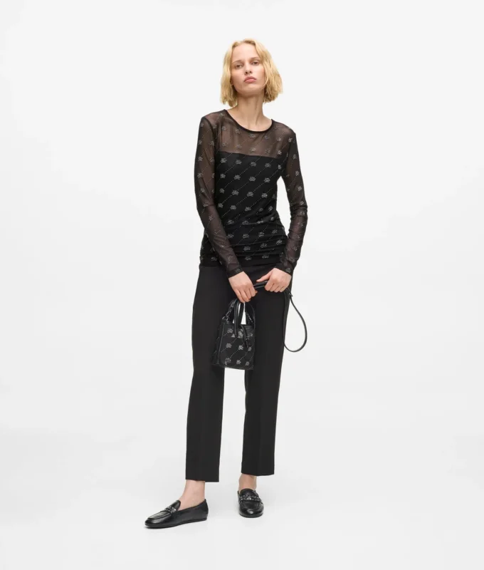 Haut en maille avec autographe en strass Haut en maille avec autographe en strass