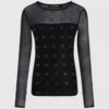 Haut en maille avec autographe en strass Haut en maille avec autographe en strass