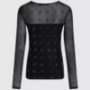 Haut en maille avec autographe en strass Haut en maille avec autographe en strass