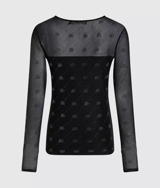 Haut en maille avec autographe en strass Haut en maille avec autographe en strass