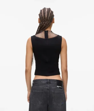 Haut à encolure en V en maille strass