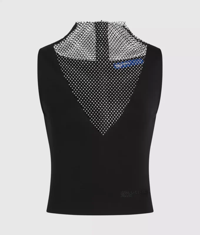 Haut à encolure en V en maille strass Haut à encolure en V en maille strass