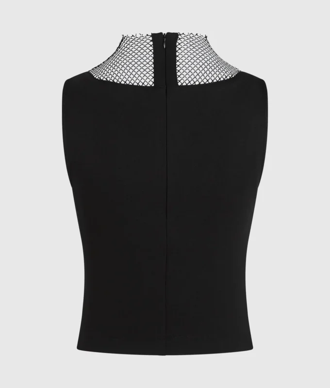 Haut à encolure en V en maille strass Haut à encolure en V en maille strass