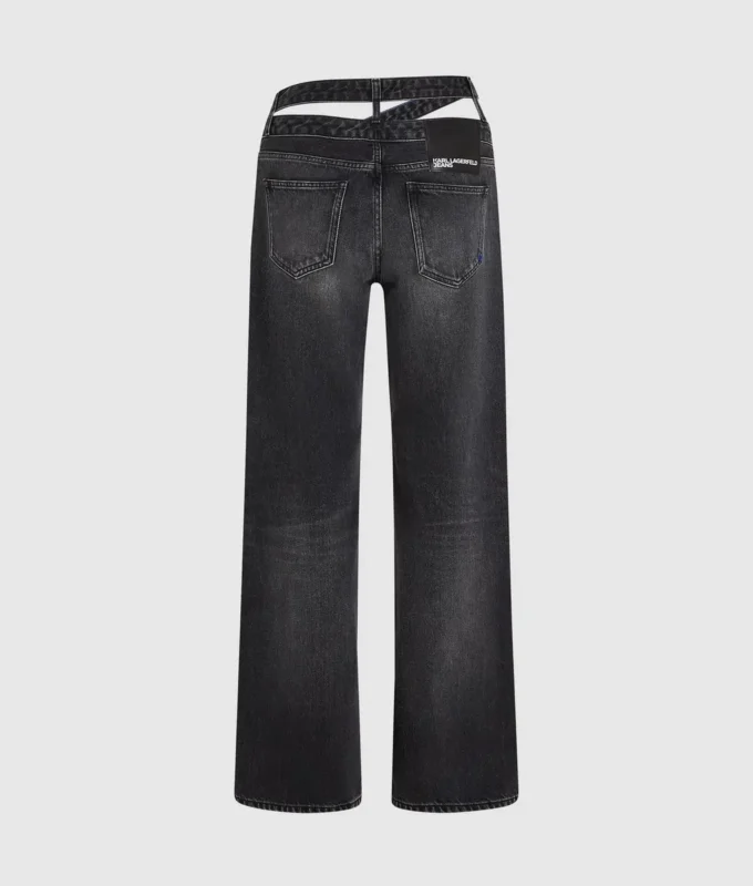 Jean ample à découpes à la taille