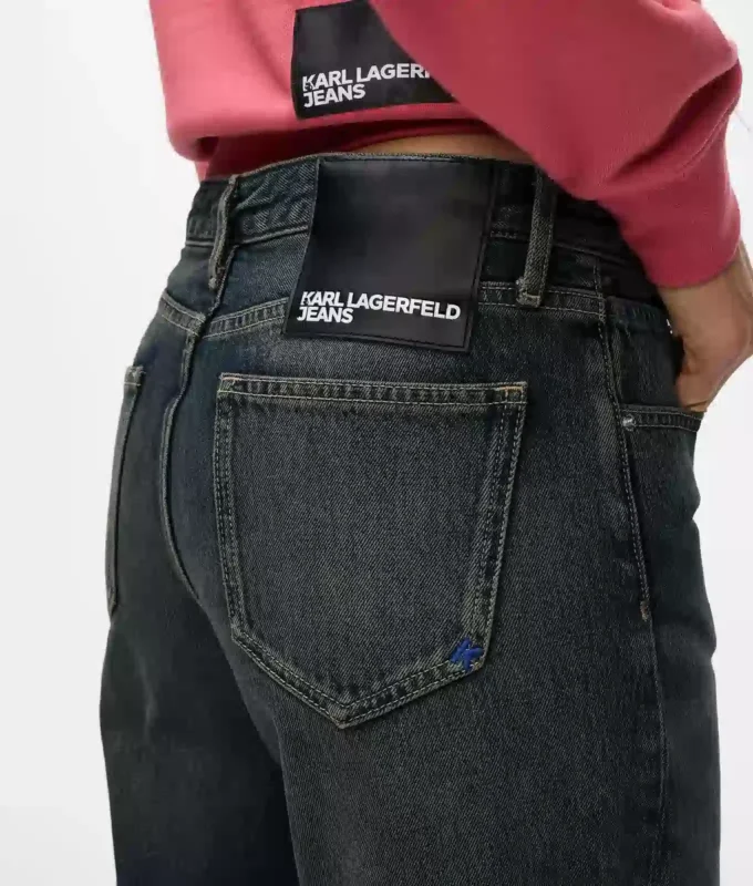 Jean décontracté à taille mi-haute