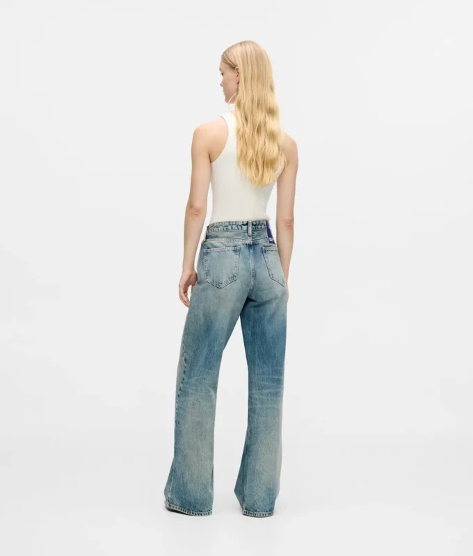 Jean décontracté à taille mi-haute