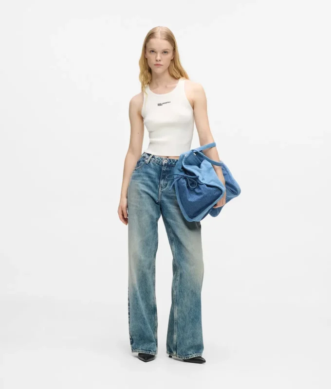 Jean décontracté à taille mi-haute