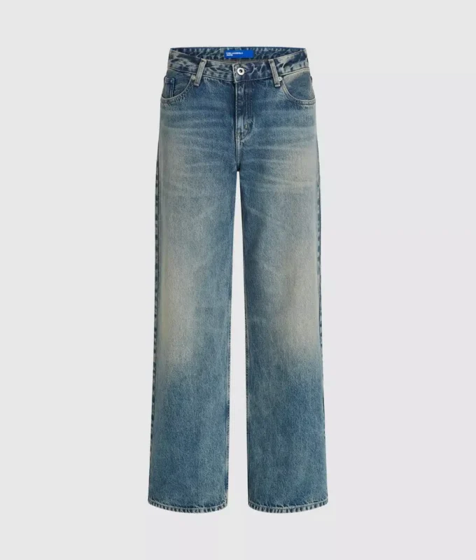 Jean décontracté à taille mi-haute