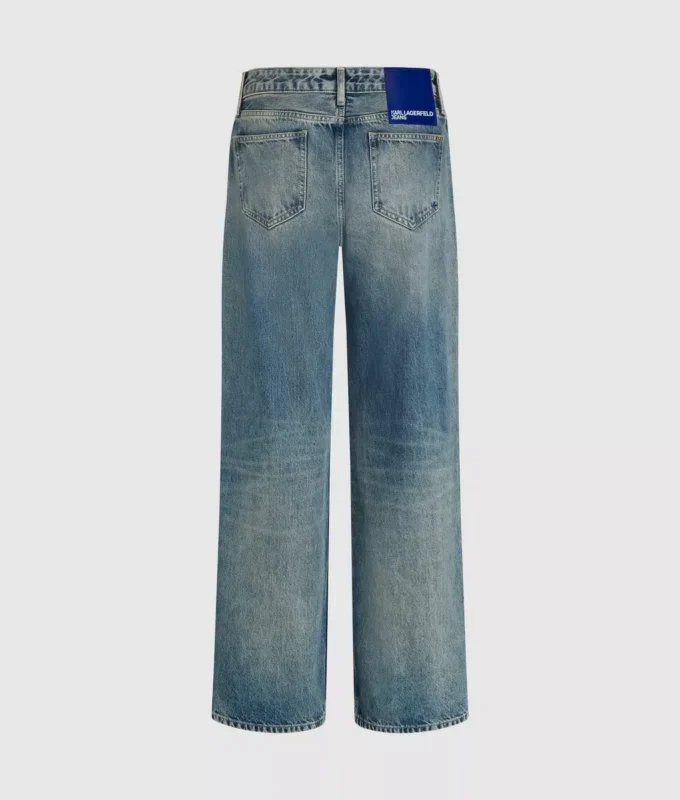 Jean décontracté à taille mi-haute