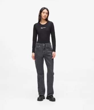 Jean droit taille haute
