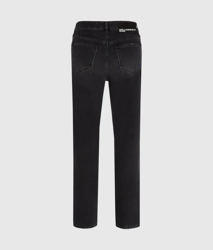 Jean droit taille haute à jambes fendues Jean droit taille haute à jambes fendues