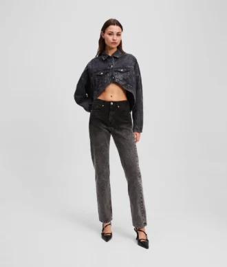 JEAN DROIT À TAILLE HAUTE OMBRÉ