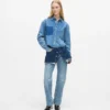 Jean droit taille haute superposé Jean droit taille haute superposé
