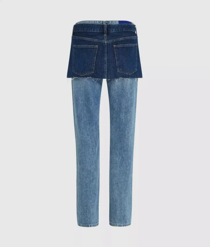 Jean droit taille haute superposé Jean droit taille haute superposé