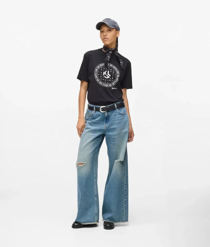 Jean taille basse à jambes larges Jean taille basse à jambes larges