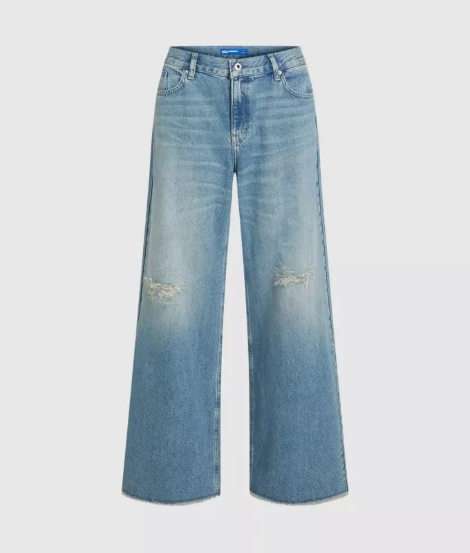 Jean taille basse à jambes larges Jean taille basse à jambes larges