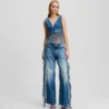 JEANS DÉCONTRACTÉS À FRANGES JEANS DÉCONTRACTÉS À FRANGES