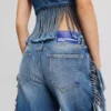 JEANS DÉCONTRACTÉS À FRANGES JEANS DÉCONTRACTÉS À FRANGES