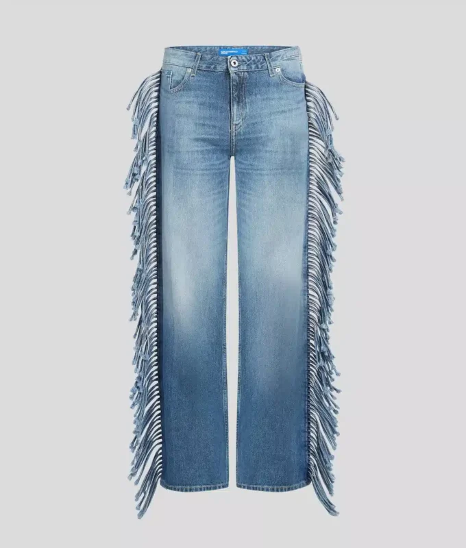 JEANS DÉCONTRACTÉS À FRANGES JEANS DÉCONTRACTÉS À FRANGES