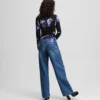 JEANS DÉCONTRACTÉS À TAILLE MOYENNE ET FRANGES JEANS DÉCONTRACTÉS À TAILLE MOYENNE ET FRANGES