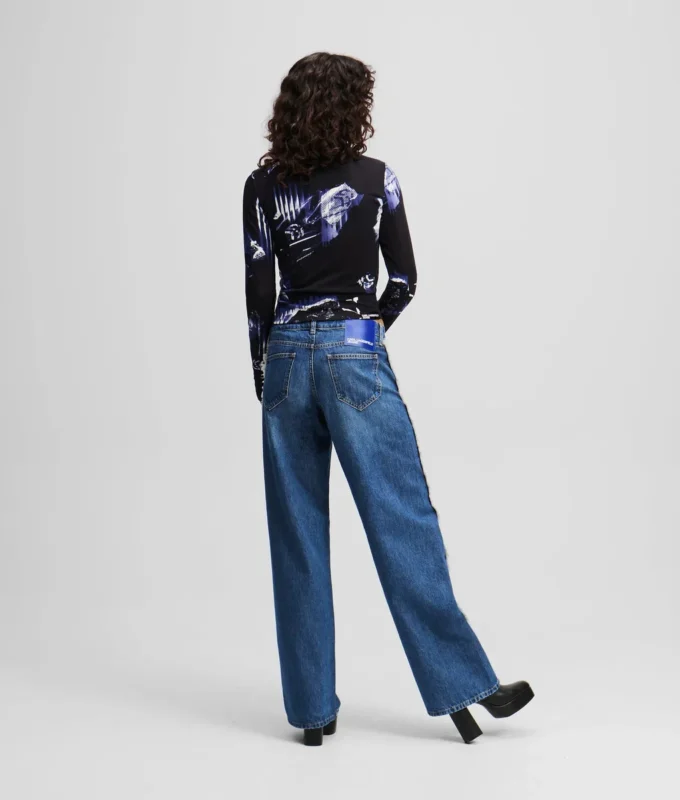 JEANS DÉCONTRACTÉS À TAILLE MOYENNE ET FRANGES JEANS DÉCONTRACTÉS À TAILLE MOYENNE ET FRANGES