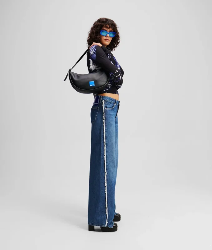 JEANS DÉCONTRACTÉS À TAILLE MOYENNE ET FRANGES JEANS DÉCONTRACTÉS À TAILLE MOYENNE ET FRANGES
