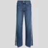 JEANS DÉCONTRACTÉS À TAILLE MOYENNE ET FRANGES JEANS DÉCONTRACTÉS À TAILLE MOYENNE ET FRANGES