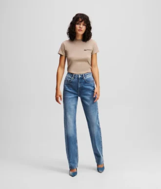 JEANS DROITS À TAILLE HAUTE