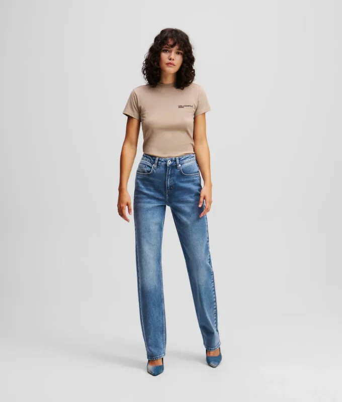 JEANS DROITS À TAILLE HAUTE JEANS DROITS À TAILLE HAUTE