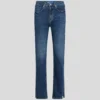 JEANS DROITS À TAILLE HAUTE ET OURLET FENDU JEANS DROITS À TAILLE HAUTE ET OURLET FENDU