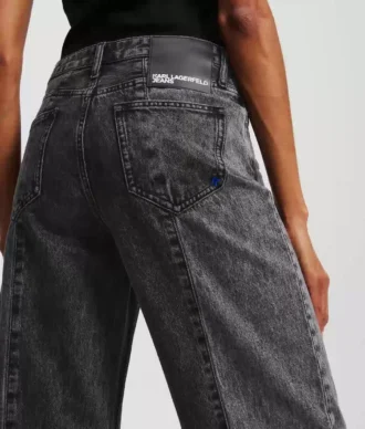 JEANS DÉTENDUS À TAILLE MOYENNE BICOLORES