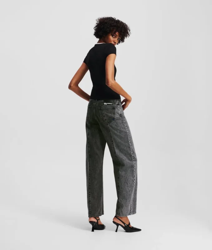 JEANS DÉTENDUS À TAILLE MOYENNE BICOLORES JEANS DÉTENDUS À TAILLE MOYENNE BICOLORES