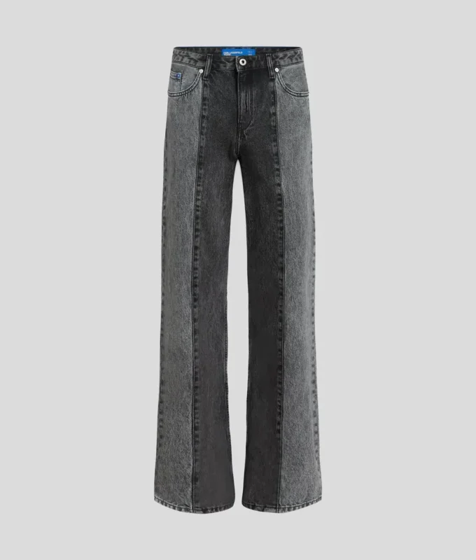 JEANS DÉTENDUS À TAILLE MOYENNE BICOLORES JEANS DÉTENDUS À TAILLE MOYENNE BICOLORES