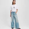 JEANS À JAMBES LARGES PLISSÉES JEANS À JAMBES LARGES PLISSÉES