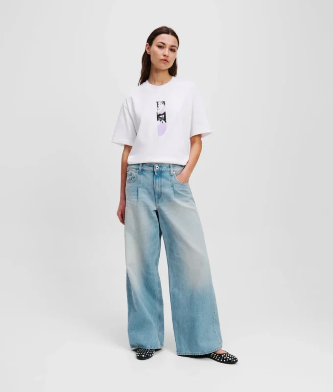 JEANS À JAMBES LARGES PLISSÉES JEANS À JAMBES LARGES PLISSÉES