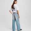 JEANS À JAMBES LARGES PLISSÉES JEANS À JAMBES LARGES PLISSÉES