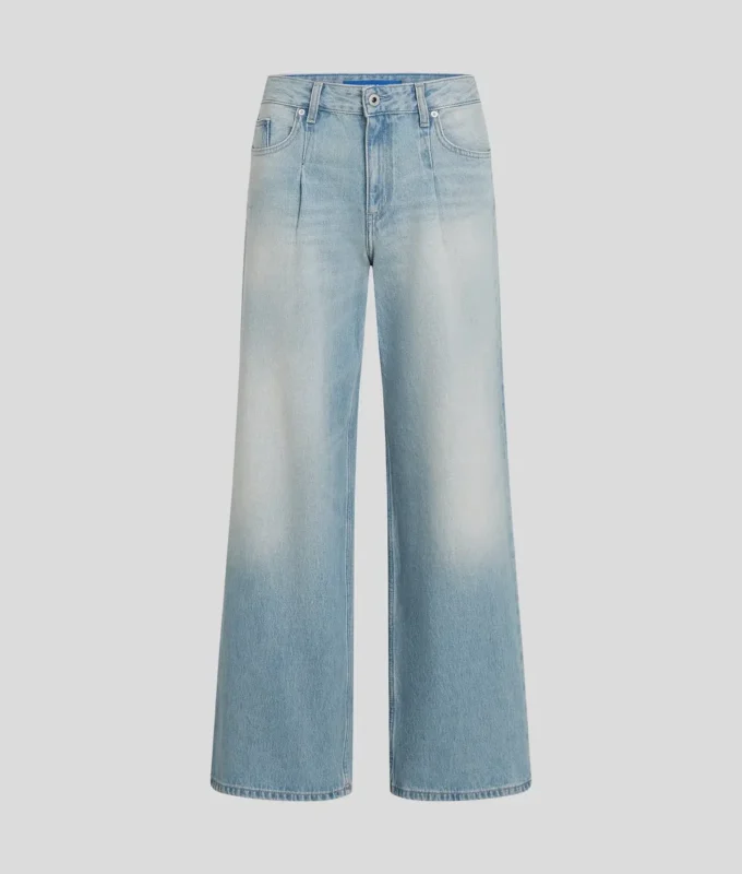 JEANS À JAMBES LARGES PLISSÉES JEANS À JAMBES LARGES PLISSÉES