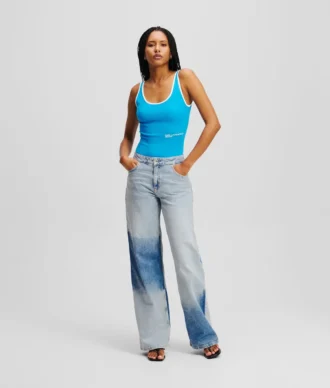 JEANS RELAXÉ À BLOCS DE COULEURS