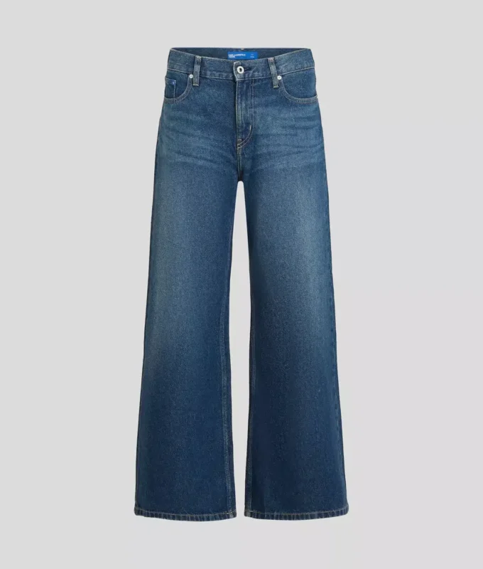 JEANS À TAILLE BASSE ET JAMBES LARGES JEANS À TAILLE BASSE ET JAMBES LARGES
