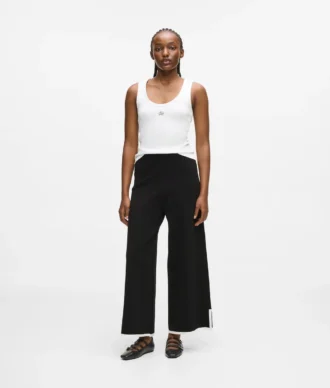 Jupe-culotte à passepoil contrasté