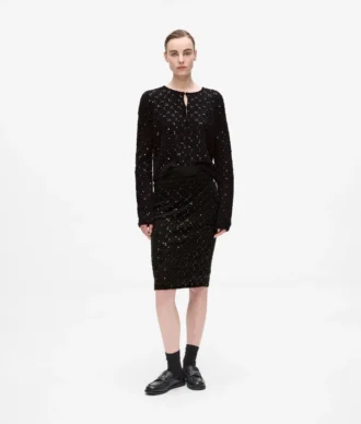 Jupe en maille à paillettes