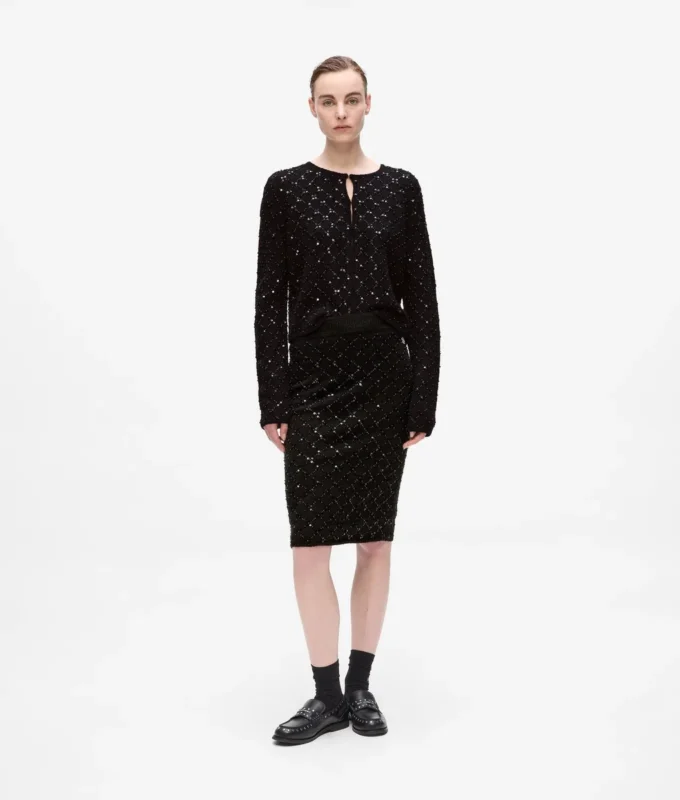 Jupe en maille à paillettes Jupe en maille à paillettes