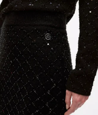Jupe en maille à paillettes