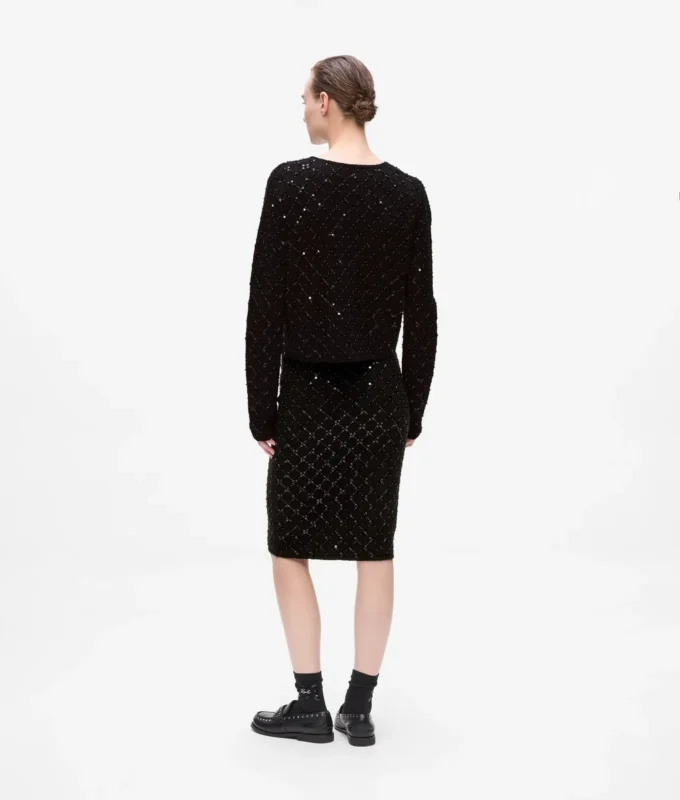 Jupe en maille à paillettes Jupe en maille à paillettes