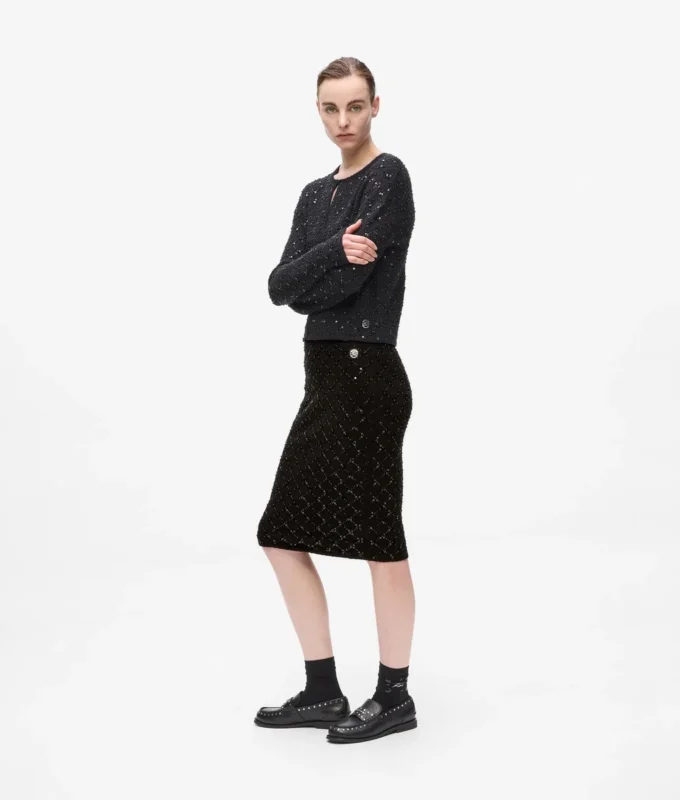 Jupe en maille à paillettes Jupe en maille à paillettes