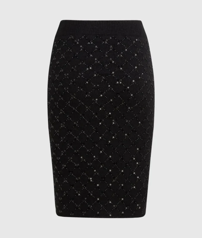 Jupe en maille à paillettes Jupe en maille à paillettes