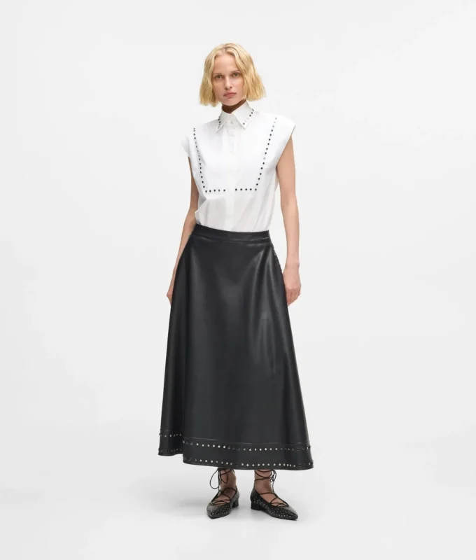 Jupe en simili cuir cloutée Jupe en simili cuir cloutée