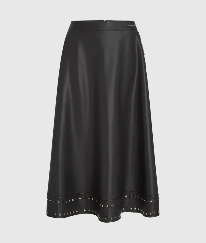 Jupe en simili cuir cloutée Jupe en simili cuir cloutée