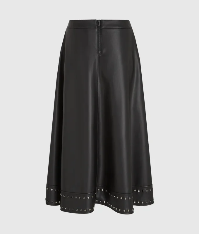 Jupe en simili cuir cloutée Jupe en simili cuir cloutée