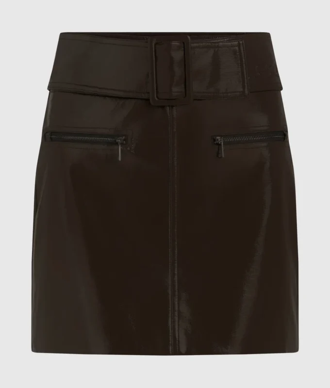 Jupe en simili cuir verni